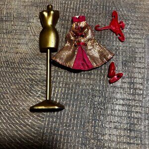 Topper Dawn Doll clothes pink metallic mini dress